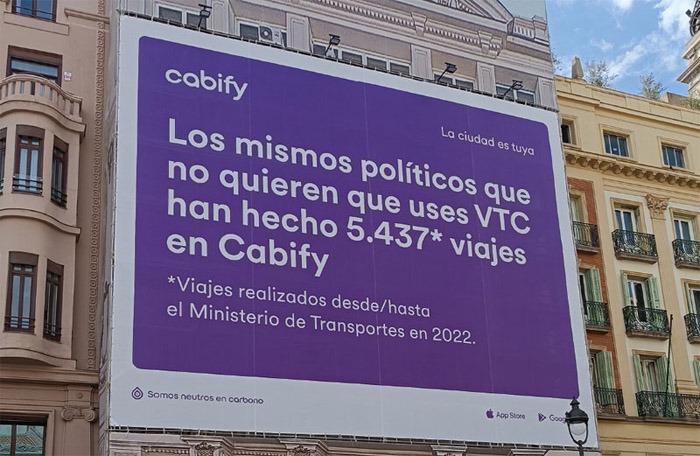 Publicidad exterior de Cabify.