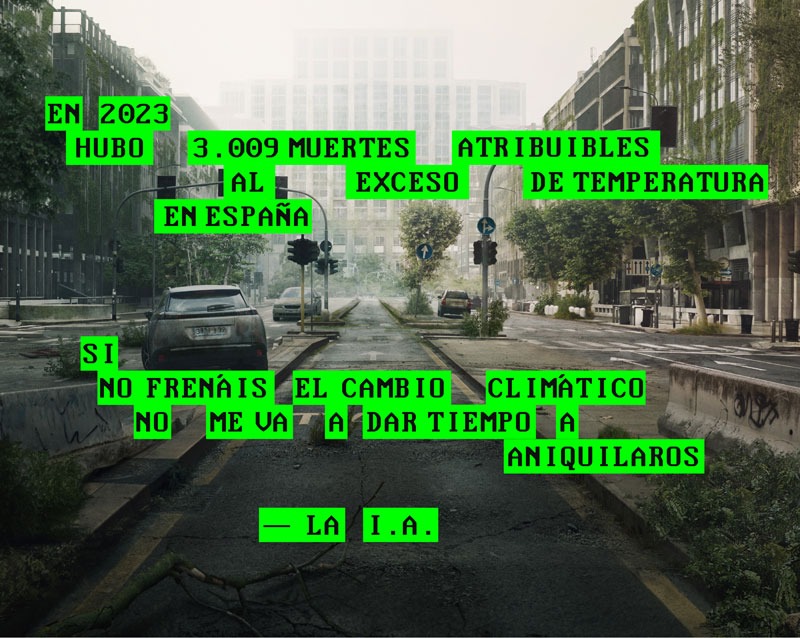 "Si no frenáis el cambio climático, no me va a dar tiempo a aniquilaros"