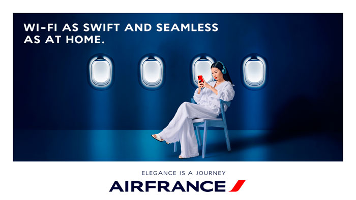 Air France lanza una conexión Wi-Fi de banda ancha gratuita.