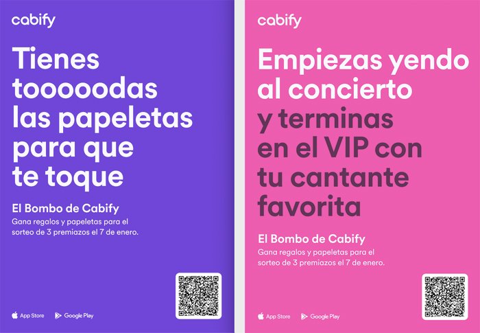 "El Bombo de Cabify" sortea premios por cada trayecto.