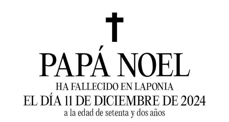 Esquela de Papa Noel para promocionar bebidas sin azúcar