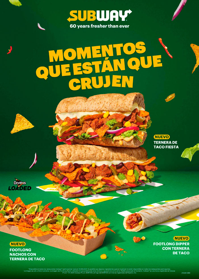 Subway lanza su Menú Mexicana y nuevos toques crujientes.