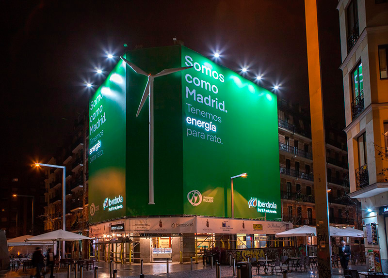 Campaña exterior de Iberdrola para anunciar su energía eólica