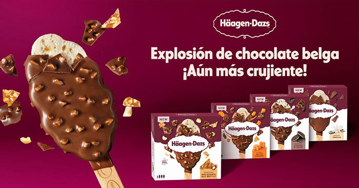 Nuevos Häagen-Dazs con cobertura de chocolate belga.