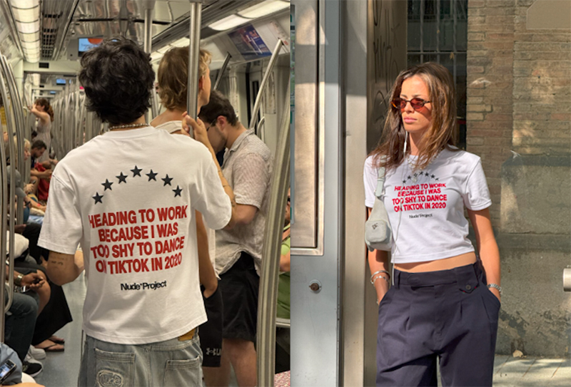 Camiseta viral de Nude Project ironiza con la vuelta a la rutina