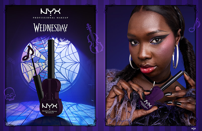 Colección de maquillaje inspirada en "Wednesday"