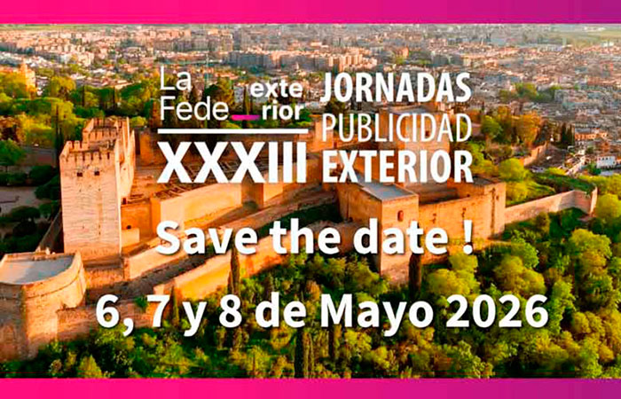 Las Jornadas de Publicidad Exterior 2026 se celebrarán en Granada.