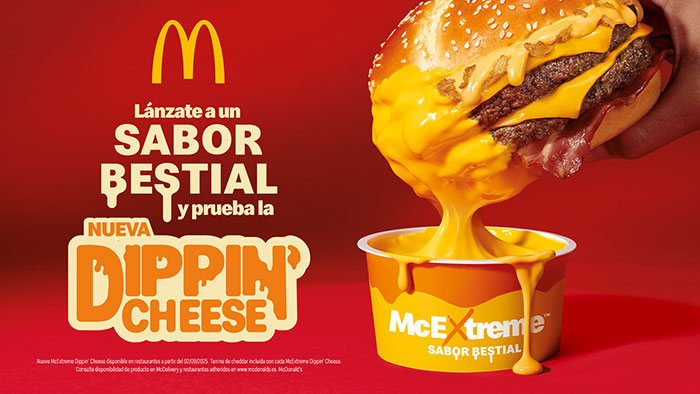 Mega Dip de queso para la nueva hamburguesa de McDonald´s.