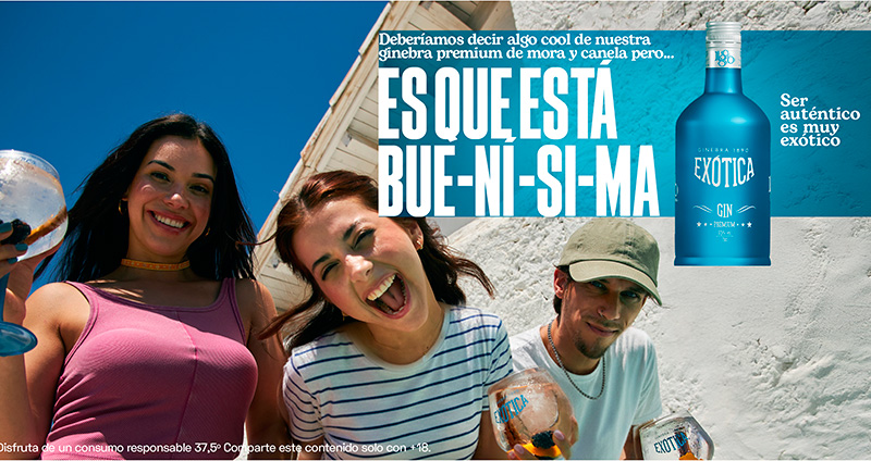 EXÓTICA Gin estrena posicionamiento, imagen de marca y campaña