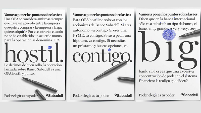 Tres creativos valoran la "guerra" publicitaria entre BBVA y Sabadell