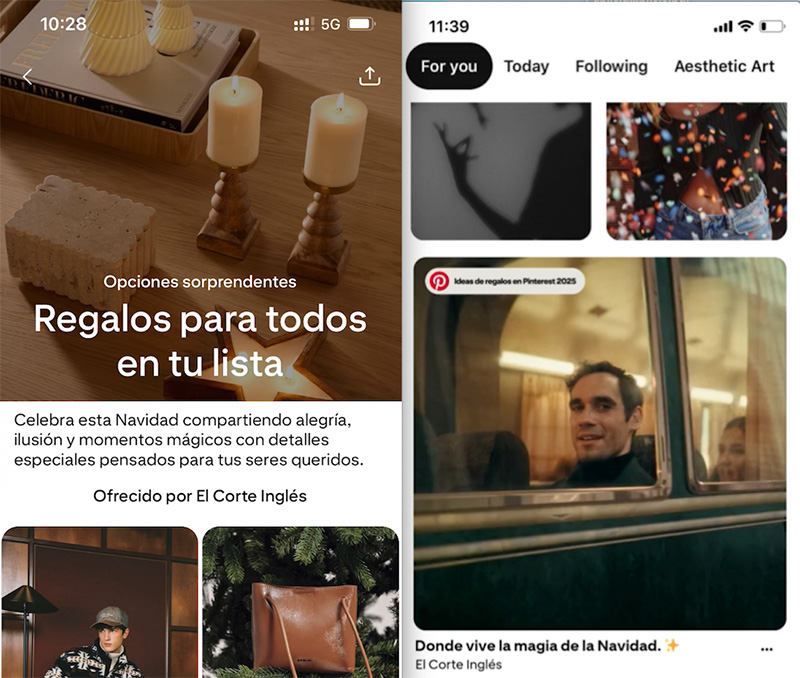 El Corte Inglés lanza una experiencia de compras en Pinterest