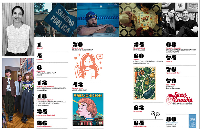 Sumario del nº de enero 2026 de la revista Ctrl ControlPublicidad.