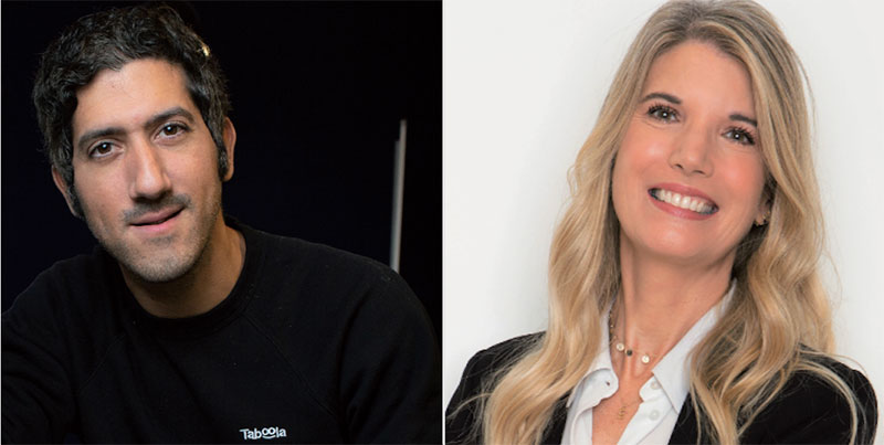 Adam Singolda, CEO & Founder de Taboola, y Esther Balbací, directora Marke- ting Operativo en Publiespaña.