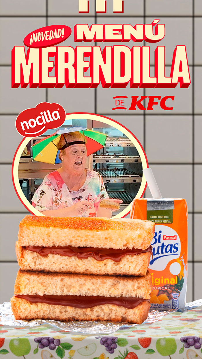 KFC lanza el “Menú Merendilla” con La Pepi y Nocilla.