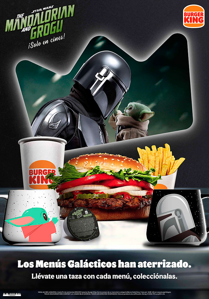Burger King lanza un menú inspirado en "The Mandalorian and Grogu".