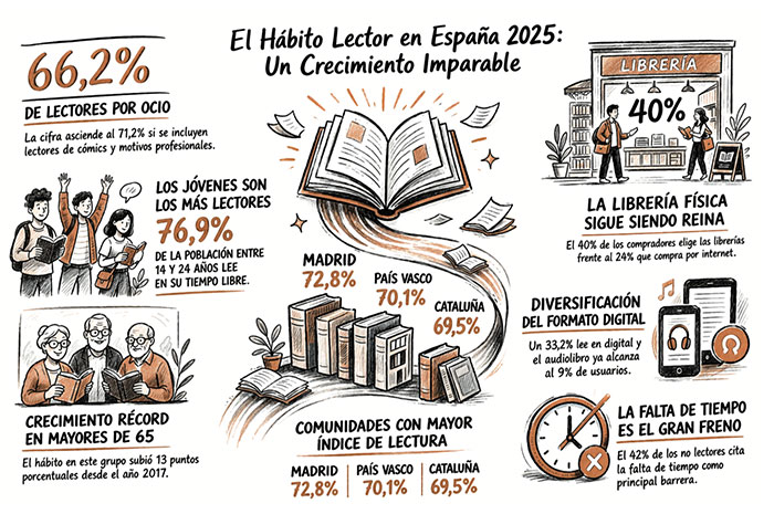 El hábito lector en España en 2025.