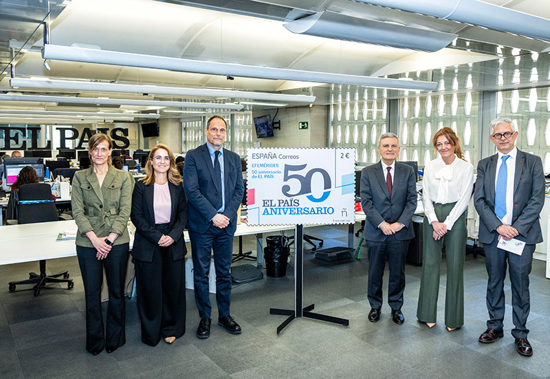 Sello conmemorativo del 50 aniversario de EL PAÍS