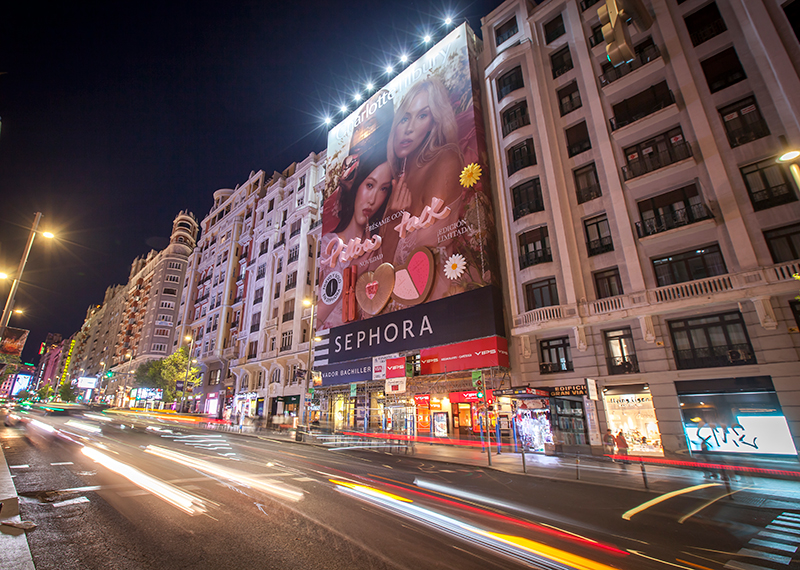 Impresionante lona 3D de Sephora en el corazón de Madrid