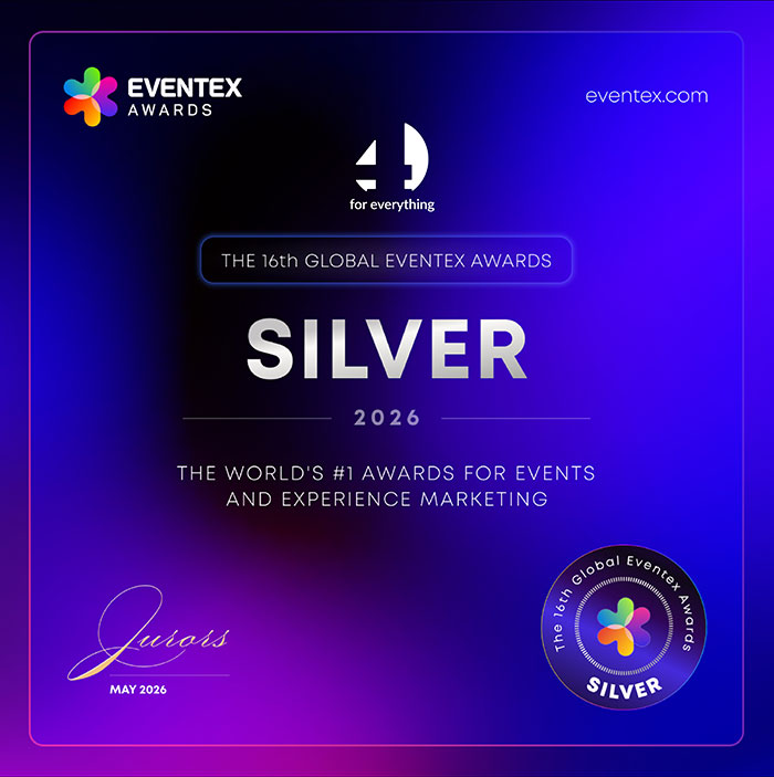 4foreverything gana un Oro y una Plata en los Eventex Awards 2026.