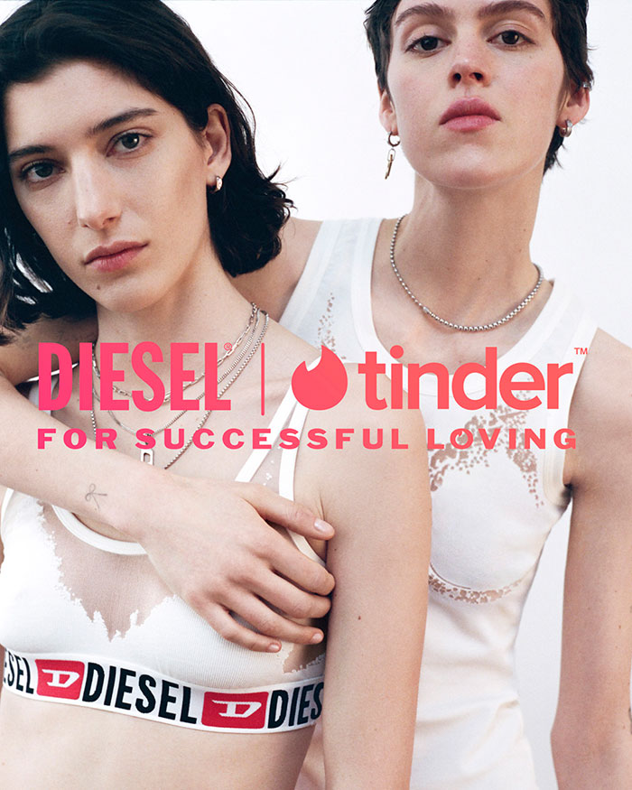 Diesel y Tinder lanzan un colección que celebra el amor en todas sus formas.