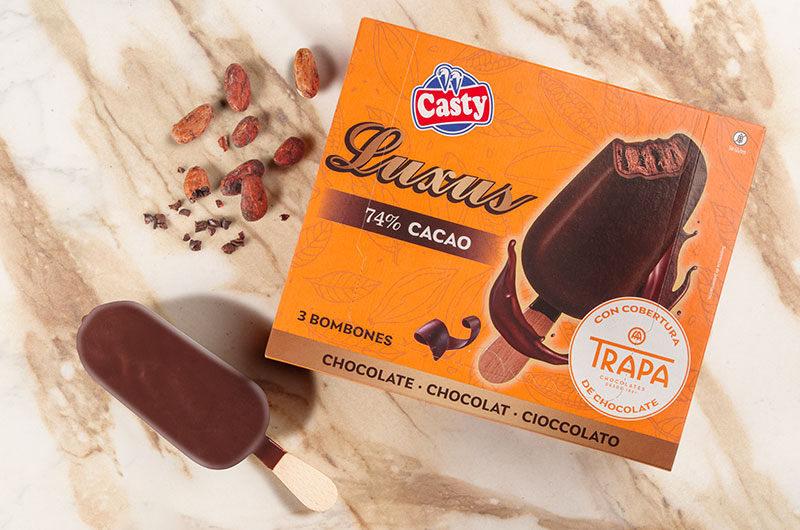 Trapa y Casty lanzan un bombón helado con 74% de cacao