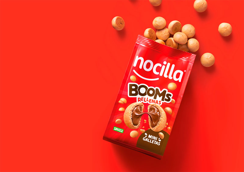 Nocilla lanza las mini galletas Booms Rellenas