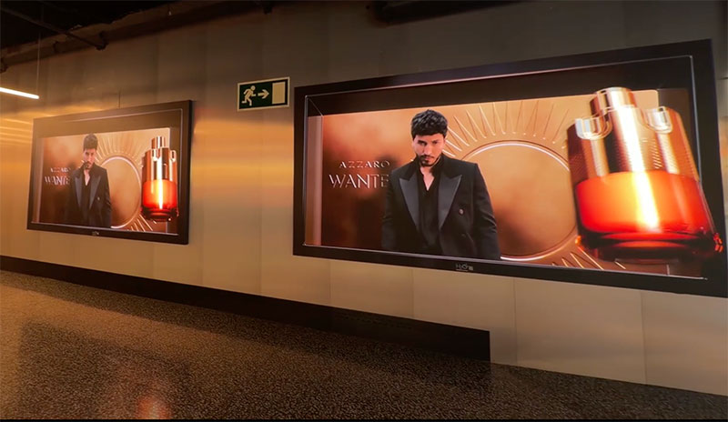Campaña 3D de Azzaro en Bernabéu Market