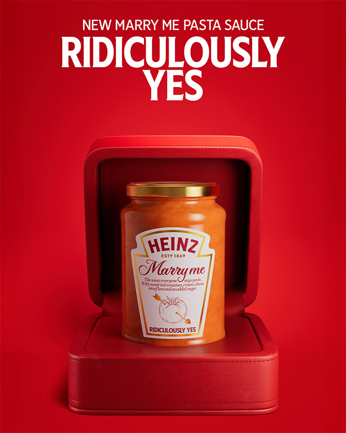 Heinz presenta “Marry me”, una salsa tan
irresistible que solo hay una respuesta

posible: sí.